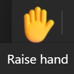 MS Teams 'Raise hand' button